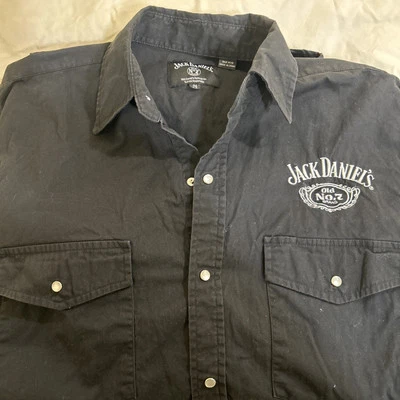 Camisa Jack Daniel’s Negra Para Hombre M Manga Larga Perla Abotonada A Presión Antigua Nº7 Foto 1 de 4