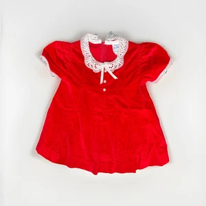 Abito vintage design by Goodlad in velluto rosso con maniche a sbuffo taglia 2T - Foto 1 di 5