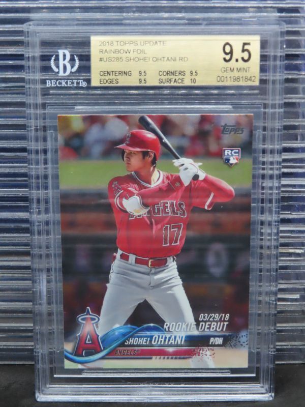 2018 Topps Update Shohei Ohtani Rainbow Foil Rookie RC #US285 BGS 9.5 GEM C276