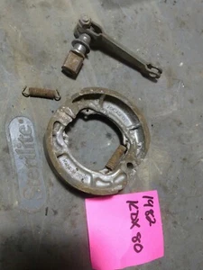 1982 KAWASAKI KDX80 KDX 80 FRONT ACTUATOR ARM front brake shoes used OEM origina - Picture 1 of 7