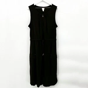Vestido Pullover Chico’s Manga Midi Carga Cordón Cintura Marrón Talla 3 (16) - Imagen 1 de 8