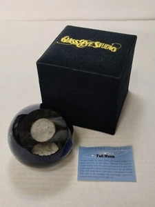 Glass Eye Studio Hand Blown Dichroic Glass Full Moon Paperweight 3" Diameter - Picture 1 of 9