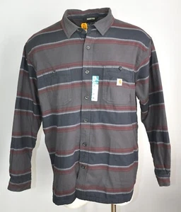 Carhartt Midweight Flannel Fleece Lined Shirt Men's Size 2XL Rugged Flex Stripes - Picture 1 of 10