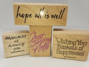 Set of 4 Rubber Stamps HOPE YOUR DAY Happiness BLESSING Prayer - Picture 1 of 12