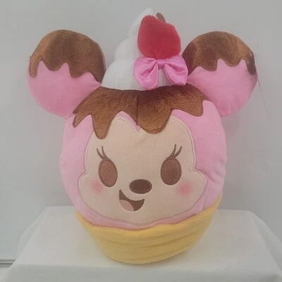Tigela de waffle grande perfumada de morango sundae Minnie Mouse 10" brinquedo de pelúcia - Imagem 1 de 3