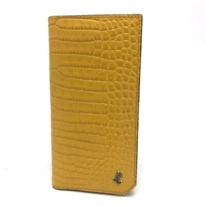 JIMMY CHOO flap/logo Embossing Saif Long Wallet Leather yellow - Foto 1 di 15