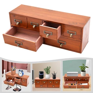 6 Drawers Desktop Dresser Wooden Storage Dressers Chests of Drawers for Bedroom - Picture 1 of 14