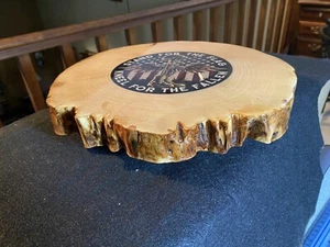 Stand for the Flag Lazy Susan Resin Finish 13" Round Ash Wood - Picture 1 of 4