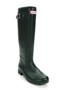 Hunter Womens Knee High Round Toe Rubber Rainboots Forest Green tall Size 8 - Picture 1 of 5