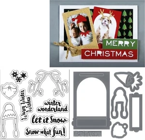 Sizzix Framelits Seasonal Props Photo Frame #662175 Retail $14.99 7pc & stamps - Picture 1 of 10