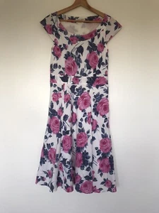 Vestido de Noche Floral Laura Ashley Multicolor Sin Mangas Mezcla Seda Talla 14 - Imagen 1 de 11