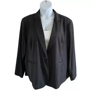 Maurices Women’s Blazer Jacket Single Button Notched Lapel Black Plus 3X Career - Picture 1 of 14