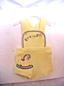 YELLOW TERRY SUNSUIT SIZE 3 MONTHS A LITTLE ANGEL NEW NO TAGS - Picture 1 of 3
