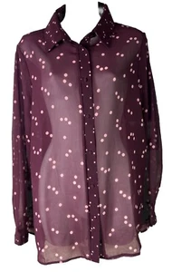 Lipsy London Cranberry Dots Lightweight Blouse Size 14 Brand New With Tags - Picture 1 of 19