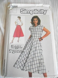 SIMPLICITY MISSES TOP SKIRT PATTERN 7485 Size 6-8 - Picture 1 of 1