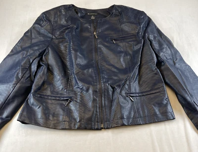 NWT INC International Concepts Blue Painted Floral Jacket, Size  XL - Image 1 of 4