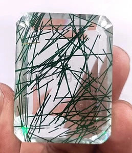 227.15Ct Emerald Green Rutilated Quartz Certified Transparent Loose Gemstone5AIW - Picture 1 of 7