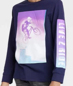 art class Boys Navy Blue Live 2 Ride Long Sleeve Bike Shirt Size XXL 18 NWT - Picture 1 of 13