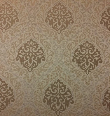 P KAUFMANN DAMASK FLORAL BEIGE JACQUARD UPHOLSTERY FABRIC BY THE YARD 55"W - Image 1 of 4