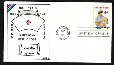 #1910 18c American Red Cross -The Gift of Self- 100th Anniversary - OMC 1 FDC  - Image 1 of 2