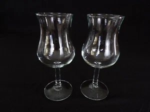 Par de copas de agua de cristal soplado a mano vintage transparentes de 7-1/2" de alto - Imagen 1 de 5