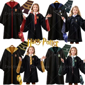 Harry Potter Robe Cloak Tie Costume Gryffindor Slytherin Scarf Hat MagicWand UK - Picture 1 of 49
