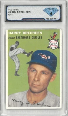 1954 Topps HARRY BRECHEEN #203 💎 DSG 4 VG/EX - Image 1 of 2