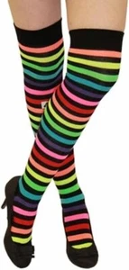 Alanna Jones Girls Women Ladies Stripe Over the Knee High Socks UK Size 4-6.5 - Picture 1 of 14