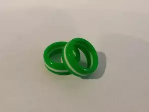 Flexibler Silikon Gummi Ehering Ring grün & weiß Größe 5 - Bild 1 von 1