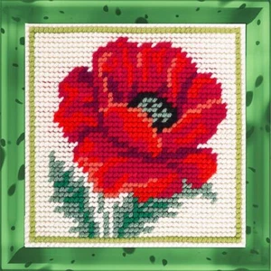 "Hazlo tú mismo kit de aguja/tapiz ""Poppy"" 5,9""x5,9"", niños - Imagen 1 de 3
