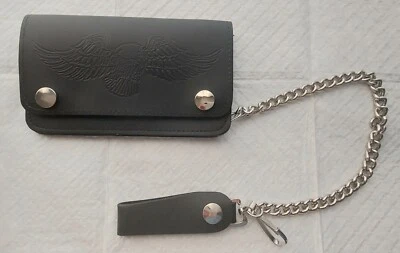 Leather Eagle Biker's / Trucker Wallet (leather Belt Loop Steel Chain Holder) - Image 1 of 2