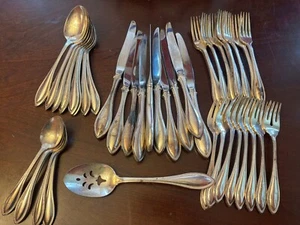 Oneida Silver Arbor silverplate flatware Set beaded edge Mixed Lot 41 Pcs - Picture 1 of 11
