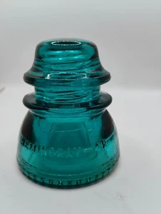 Hemingray 42 Blue Glass Insulator 4" Beaded Bottom Telephone Telegraph Vtg #4 - Picture 1 of 5