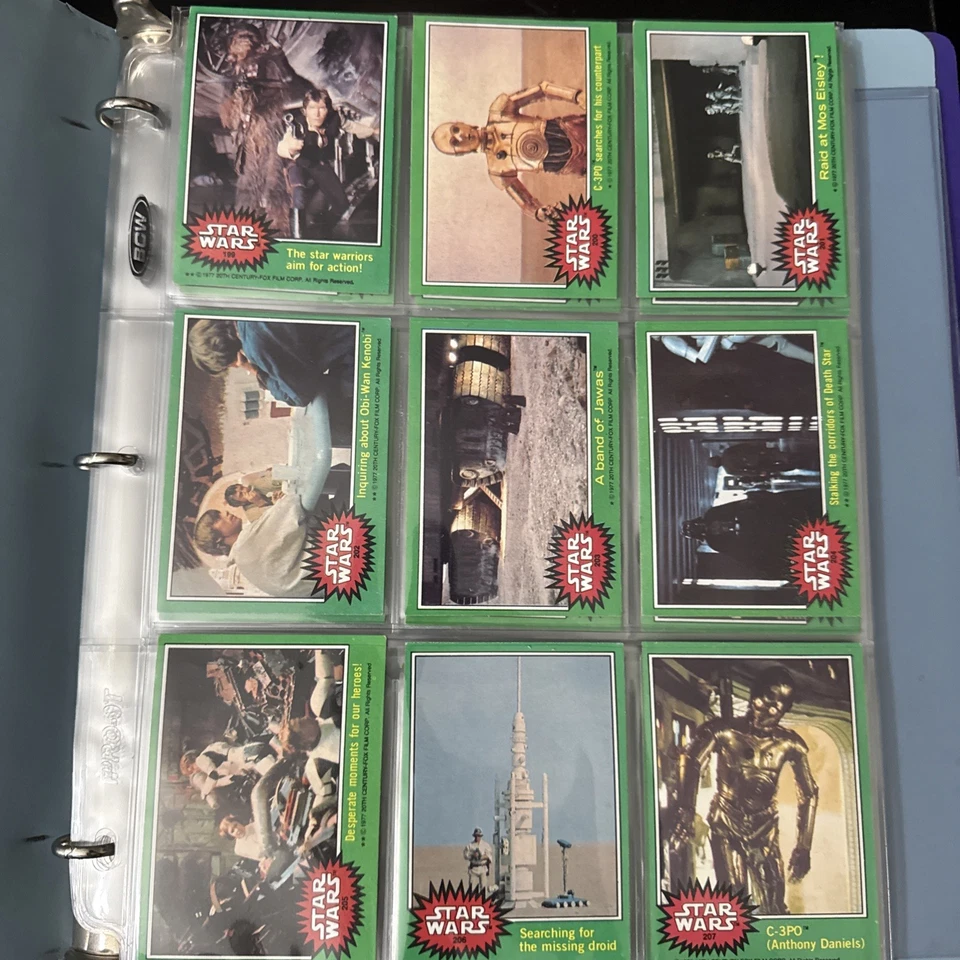 1977-78 Topps STAR WARS Green Series 4 complete set of 66 cards w/ #207 C-3PO - Image 1 of 4