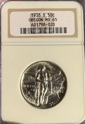1938-S NGC MS65 Oregon Commemorative Silver Half Dollar - Image 1 of 4