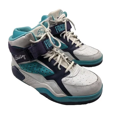 Patrick Ewing Men's Sz 10 Ewing 33 Focus White-Teal-Purple Sneakers - Image 1 of 4