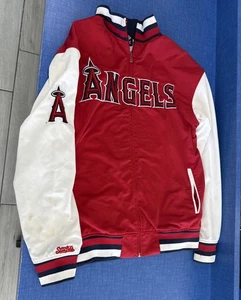 Anaheim Angels Stitches Zip Red Track Jacket Fits Men’s Size Large - Picture 1 of 8