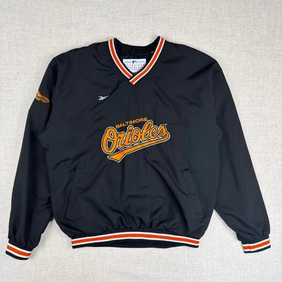 Jaqueta Pulôver Reebok Baltimore Orioles MLB Preta Laranja Masculina Grande - Imagem 1 de 4