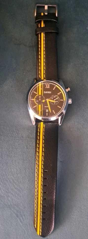 ⌚SKMEI Reloj Pulsera Hombre Estilo Ferrari Cuarzo Correa Cuero Con Indicador de Fecha⌚️ Foto 1 de 4