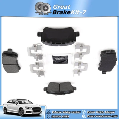 Rear Brake Pads w/ Hardware for 2012-2015 Land Rover Range Rover Evoque 2.0L - Image 1 of 3