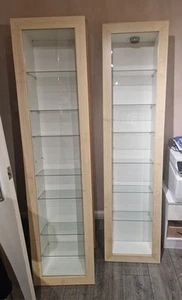 2 x IKEA Bertby Display Cabinets Units. Light Wood One With Light - Picture 1 of 7