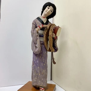 Antike japanische Puppe Kimono Frau Ningyo 23,2 Zoll - Bild 1 von 8