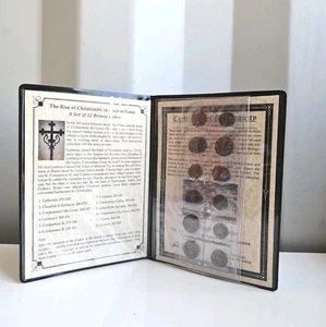 12 Bronze Coins Galienus Constantine & COA - Rise of Christianity in Rome ALBUM - Picture 1 of 10