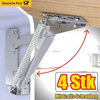 4 STK Scharnier Möbelbeschlag Klappenbeschlag Klappenhalter Hochschwenkbeschlag - Bild 1 von 4