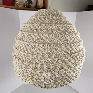 Hive Pendant Hand Knotted Cotton Rope Macrame Hanging Light Lamp Boho Natural - Picture 1 of 19
