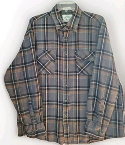 Camisa de franela Northwest Territory para hombre XL gris azul a cuadros botones bolsillos delanteros - Imagen 1 de 8