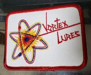 Vortex Lures Fishing Patch 4" x 3" Vintage Atomic Age Atom Nuclear Physics Logo  - Picture 1 of 11