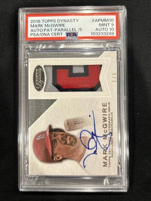 Parche autógrafo Topps Dynasty Mark McGwire 2016 1/5 PSA 9 10 Foto 1 de 2