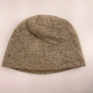 Retro made USA wool blend beige winter beanie cap L/XL - Picture 1 of 7