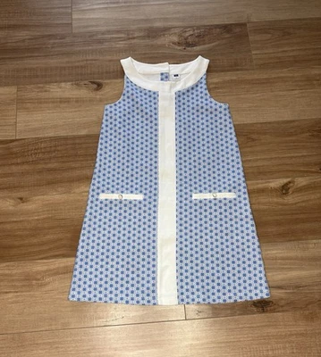 Vestido com estampa de azulejo índigo por Janie And Jack tamanho 8 - Imagem 1 de 4